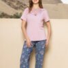 17789-1 Women pyjama (soft pants and a short-sleeve shirt)
