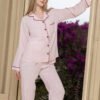 188187-4 Women pyjama (soft pants and a long-sleeve shirt)