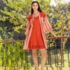 17508 Women pyjama (SET of sleeveless cotton night shirt with semi soft jacket)