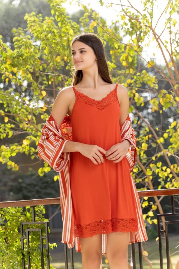 17508 (3) Women pyjama (SET of sleeveless cotton night shirt with semi soft jacket)