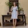 17695B Women pyjama (soft half long cotton night shirt)
