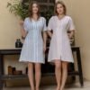 17695PB (3) Women pyjama (soft half long cotton night shirt)