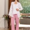 177121 (2) Women’s home wear Set (3 pcs) Pants, sleeveless shirt & soft jacket