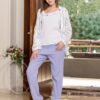 177121 (4) Women’s home wear Set (3 pcs) Pants, sleeveless shirt & soft jacket