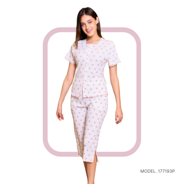 177193 Women pyjama (soft pants and a short-sleeve shirt)
