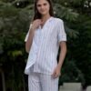 17765B (4) Women pyjama (soft pants and a short-sleeve shirt)