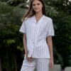 17765B (6) Women pyjama (soft pants and a short-sleeve shirt)