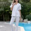 17765B (7) Women pyjama (soft pants and a short-sleeve shirt)