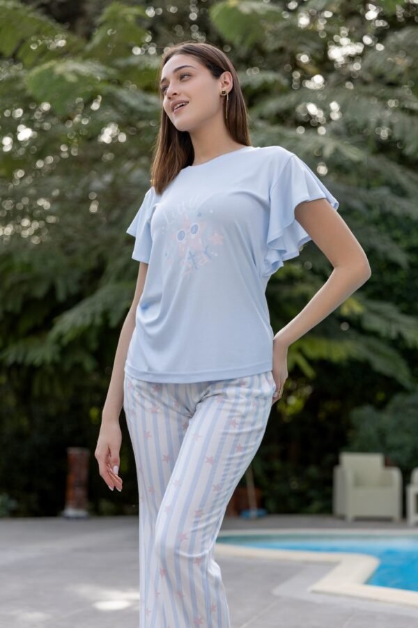 17781B (2) Women pyjama (soft pants and a short-sleeve shirt)