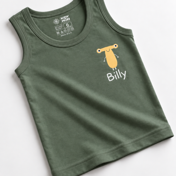 (Olive green)Sleeveless Colored Shirt